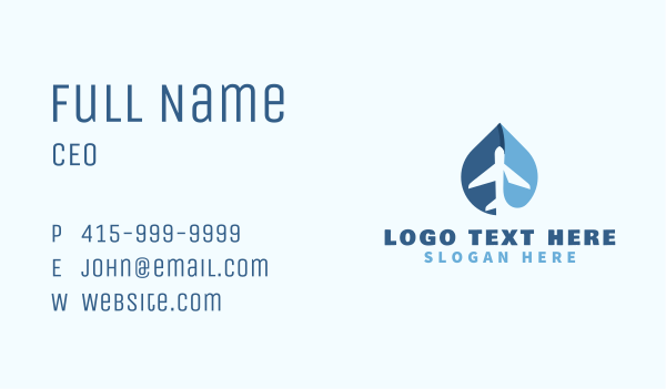 Blue  Airplane Courier Service Business Card Design Image Preview