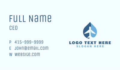 Blue  Airplane Courier Service Business Card Image Preview