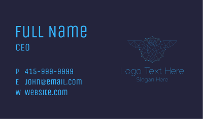 Monoline Geometric Owl Network Business Card