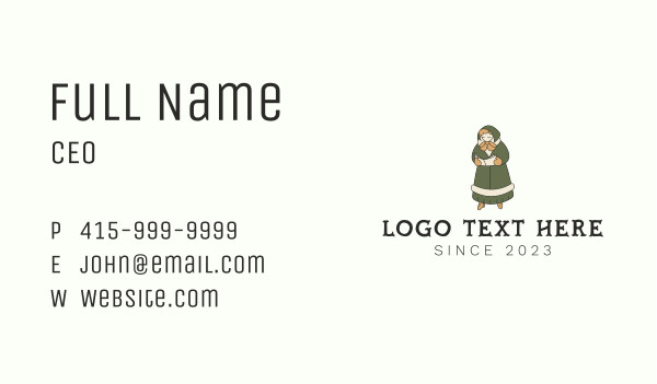 Caroling Woman Mascot Business Card Design Image Preview