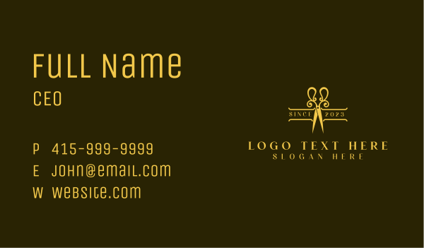 Upscale Craftsman Shears Business Card Design Image Preview