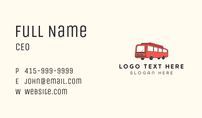 Red Service Bus  Business Card Image Preview