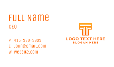Orange Line T Business Card Image Preview