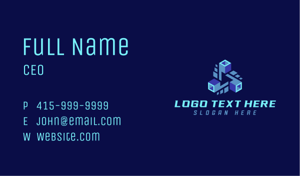 Technology Digital Cube Business Card Design Image Preview