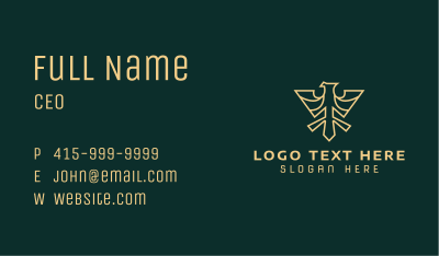 Gold Eagle Wings Business Card Image Preview