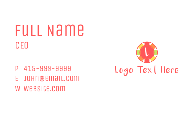 Festive Circle Banner Letter Business Card Image Preview