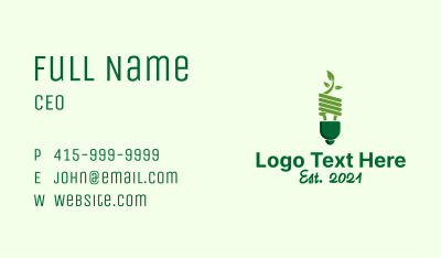 Eco Leaf Bulb Business Card Image Preview