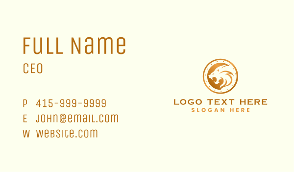 Premium Golden Lion Business Card Design Image Preview