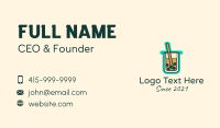 Boba Milk Tea Drink  Business Card Design