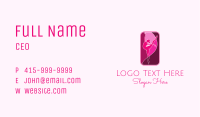 Pink Gymnastics Emblem  Business Card