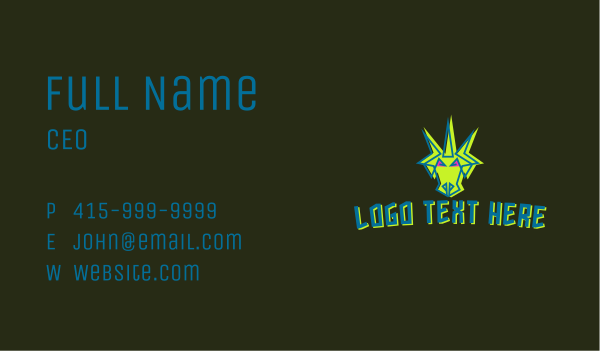 Tough Gaming Dragon Business Card Design Image Preview