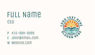 Sunset Beach Summer Business Card Image Preview