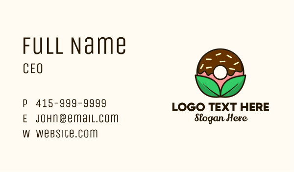 Natural Chocolate Donut Business Card Design Image Preview