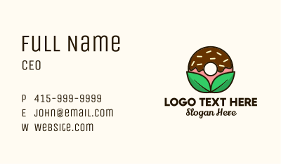 Natural Chocolate Donut Business Card