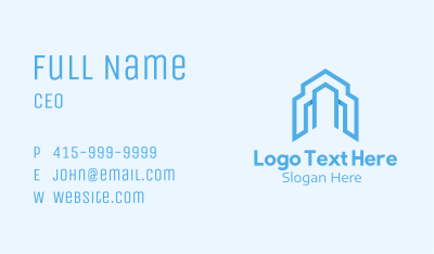 Blue House Builder  Business Card Image Preview