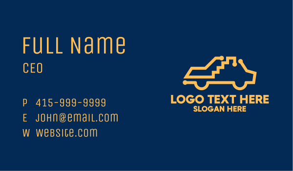 Simple Yellow Taxi Business Card Design Image Preview