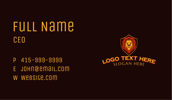 Lion Shield Clan Business Card Design Image Preview