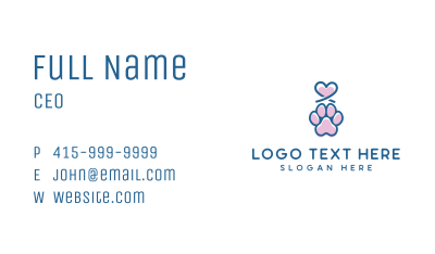Heart Paw Pet Business Card Image Preview