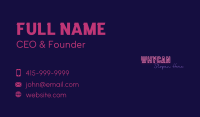 Neon Party Wordmark Business Card Design