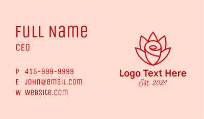 Red Rose Bloom Business Card