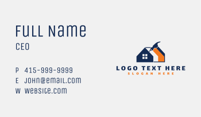 Hammer Carpentry House Business Card Image Preview