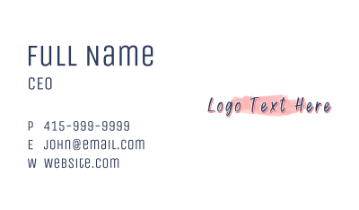 Brush Swoosh Wordmark Business Card Image Preview