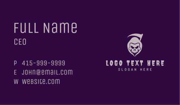 Scary Grim Reaper Business Card Design Image Preview