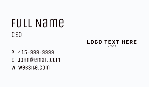 Minimalist Business Wordmark Business Card Design Image Preview