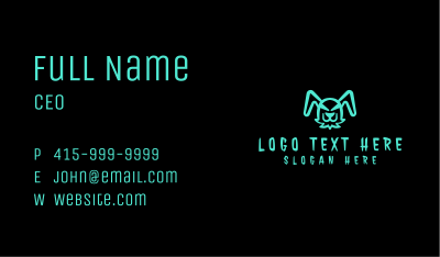 Fluorescent Evil Bunny Business Card Image Preview