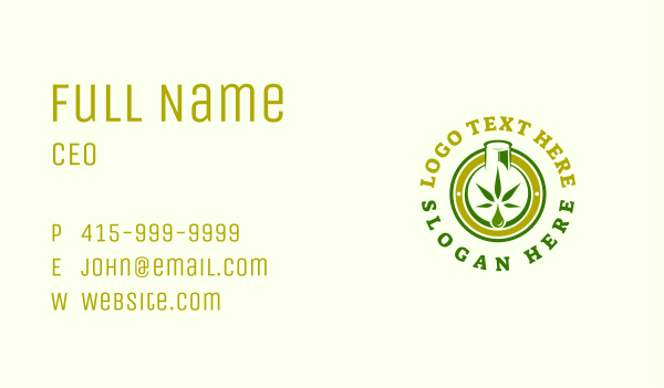 Cannabis Oil Weed Bottle Business Card Design Image Preview