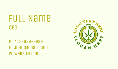 Cannabis Oil Weed Bottle Business Card