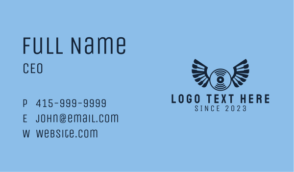 Blue Wing Record  Business Card Design Image Preview