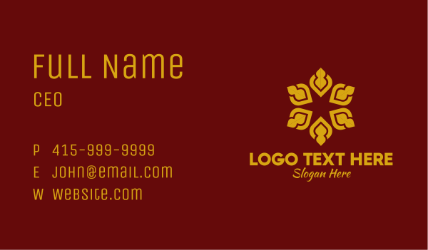Luxury Gold Flower  Business Card Design Image Preview