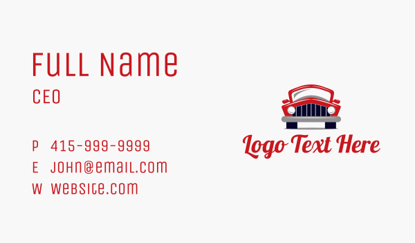 Muscle Car Vehicle Business Card Design Image Preview