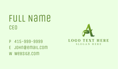 Herbal Boutique Letter A  Business Card Image Preview