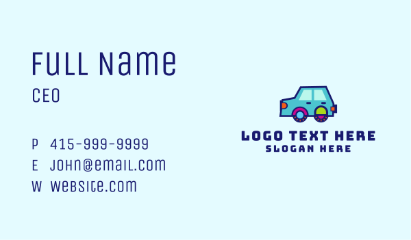 Colorful Toy Car Business Card Design Image Preview