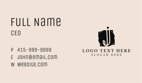 Casual Letter J Business Business Card Design Image Preview