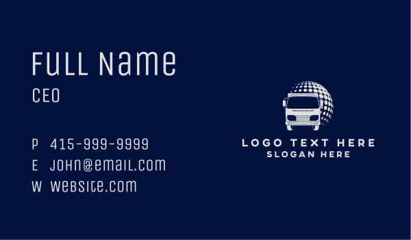 Global Truck Logistics Business Card Design Image Preview