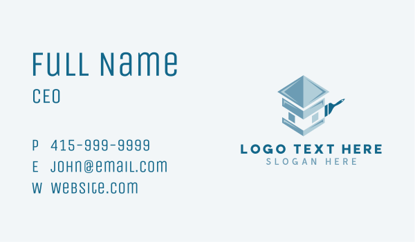 Blue Paintbrush Repair Business Card Design Image Preview