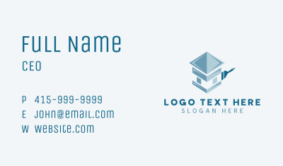 Blue Paintbrush Repair Business Card Image Preview