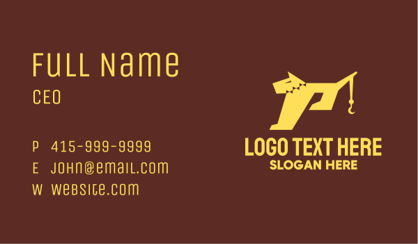 Industrial Dog Crane Business Card Design Image Preview
