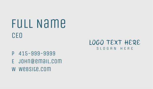 Blue Handwriting Wordmark Business Card Design Image Preview