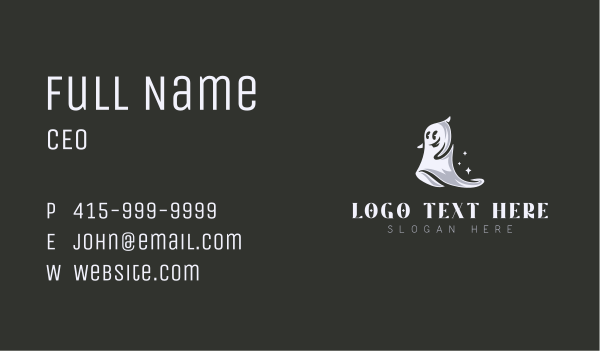 Spooky Ghost Halloween Business Card Design Image Preview