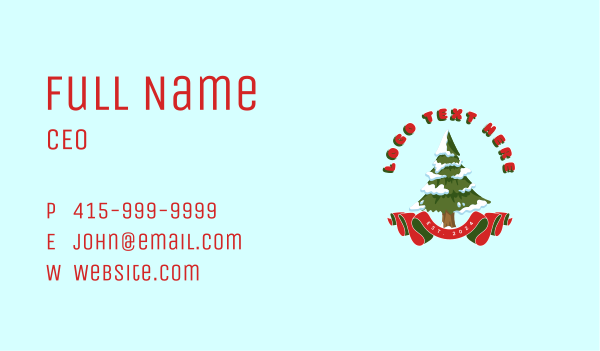 Winter Christmas Tree Business Card Design Image Preview