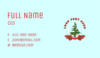 Winter Christmas Tree Business Card Image Preview