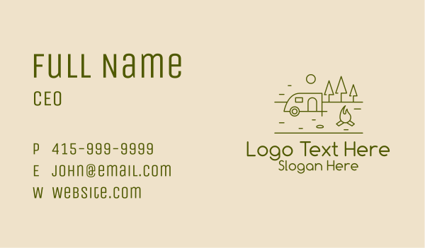 Campsite Outline Business Card Design Image Preview