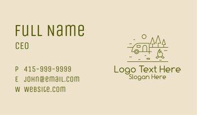 Campsite Outline Business Card Image Preview