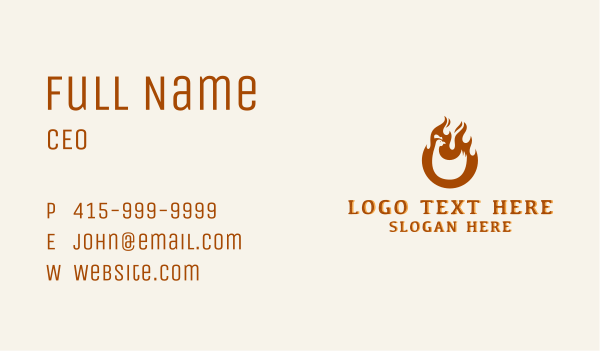 Chicken BBQ Flame Business Card Design Image Preview
