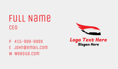 Flaming Wing Race Car Business Card