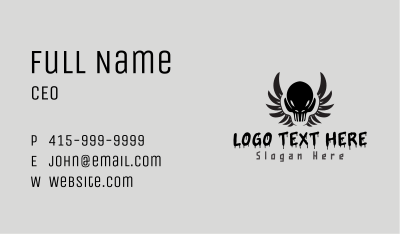 Skull Wings Tattoo Business Card Image Preview